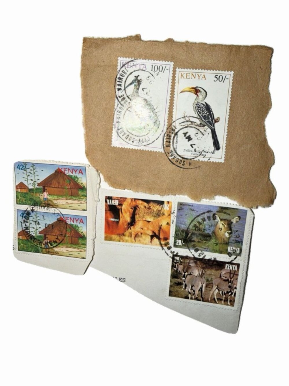Vintage Lot of Used Kenya Stamps Ephemera